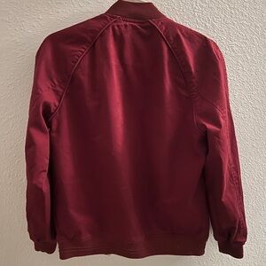 ASOS Burgundy Bomber Jacket Streetwear Vintage style red zip up coat